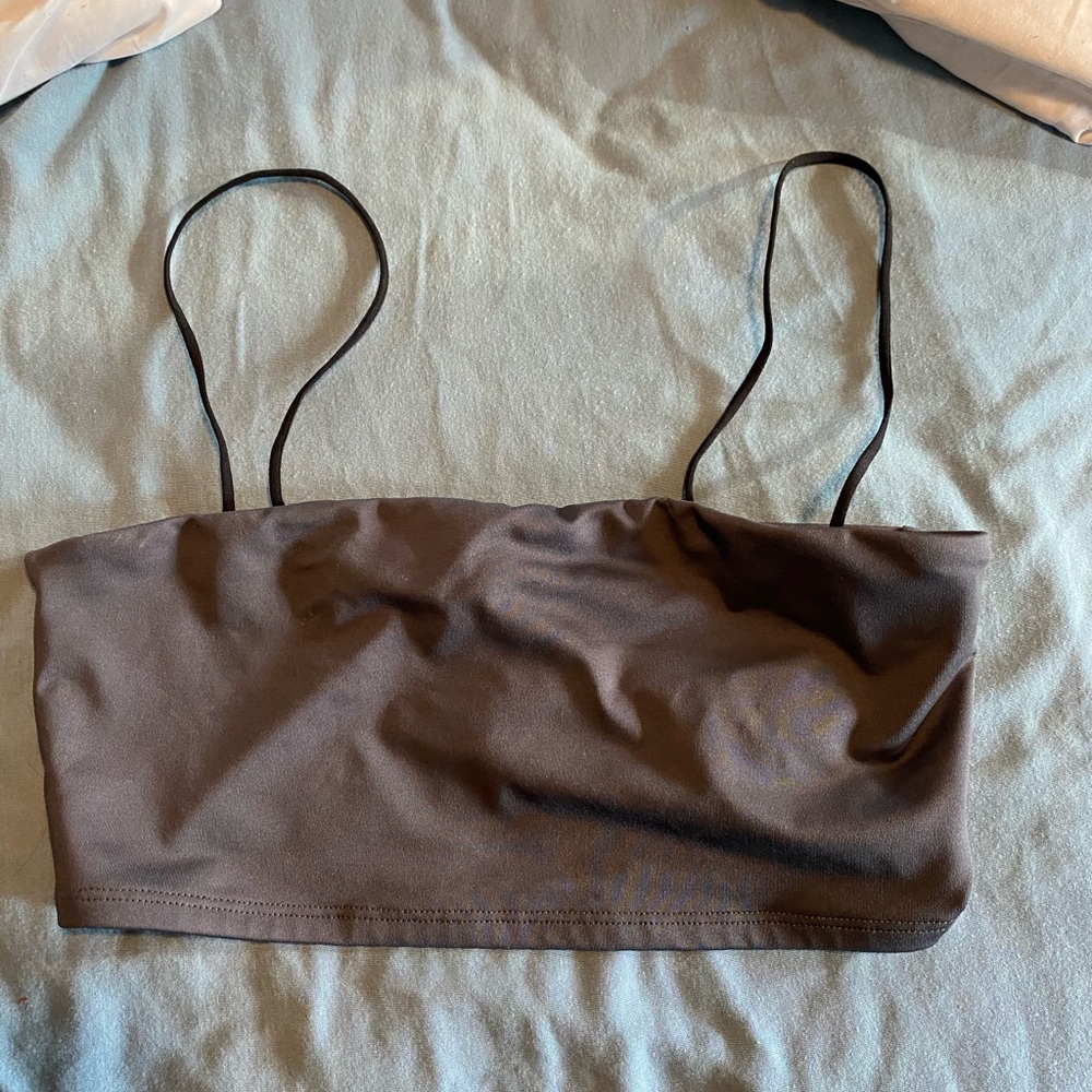 Gray crop top
